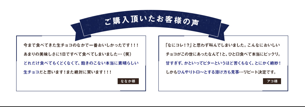 ご購入頂いたお客様の声