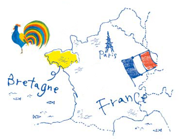 フランス　ブルターニュ地方の地図