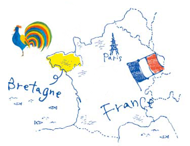 フランス ブルターニュ地方の地図